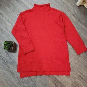 Moth Anthropologie Red Tunic Sweater Sz M
